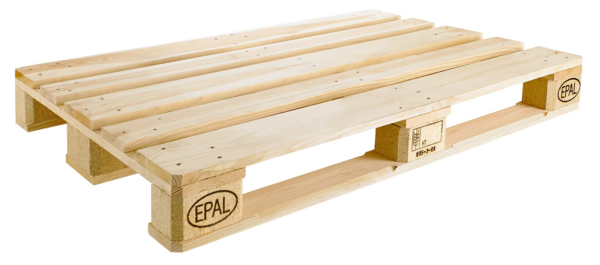 A standard EUR timber shipping pallet